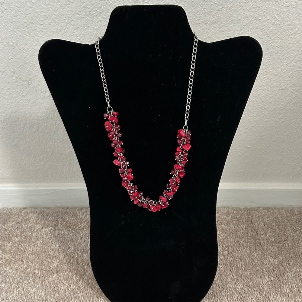 Elegant Red Beaded Necklace